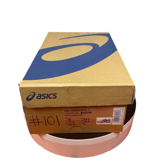 Women’s ASICS Gel-Dedicate 7 sneakers. White/Amethyst. Size 8W. - Picture 12 of 13